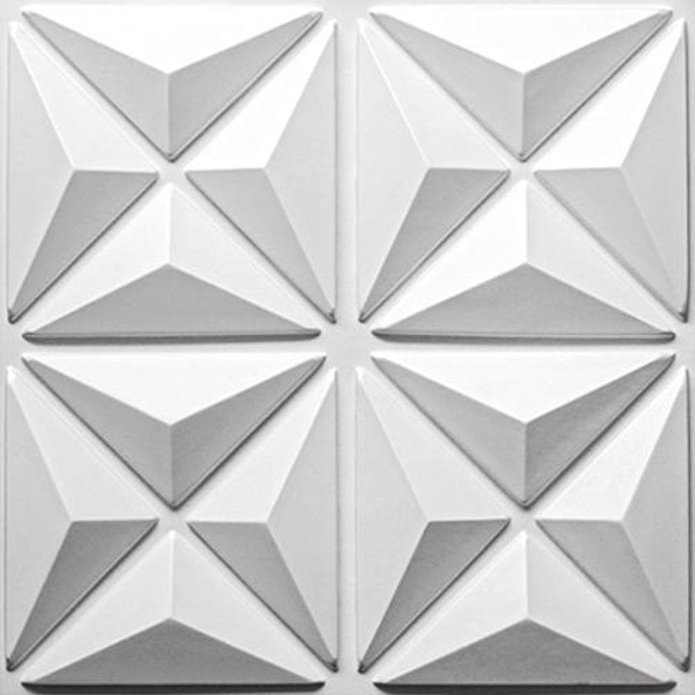 Placas Decorativas 3D 50x50cm - Mini Estrelar, Branco