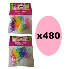 480 Xuxinhas Elásticos De Silicone Colorida Com Bolinha