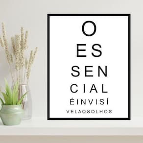 Quadro O Essencial É Invisível Aos Olhos 45X34 Moldura Preta