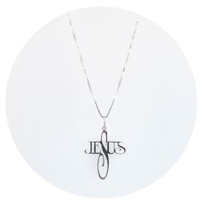 Colar 50Cm Prata 925 Escrita Jesus - Ponte Vecchio Joias