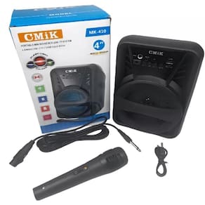 Caixa Som Bluetooth Radio Karaoke Microfone Megafone Led Usb Sd Amplificador