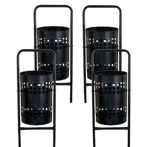 Kit 4 Lixeiras Pátios Parques Calçada Rua Redonda Tela 113cm