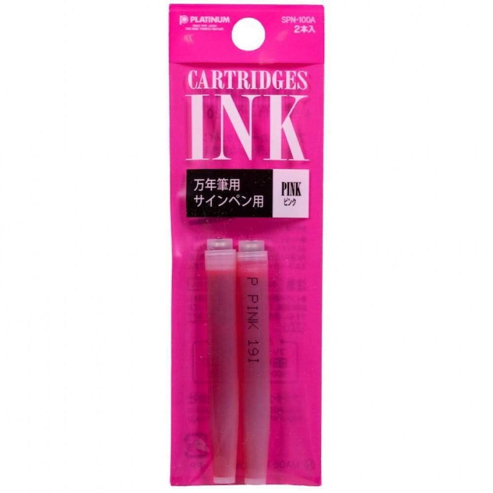 Cartucho Para Caneta Tinteiro Platinum Pink Com 2 Unid.