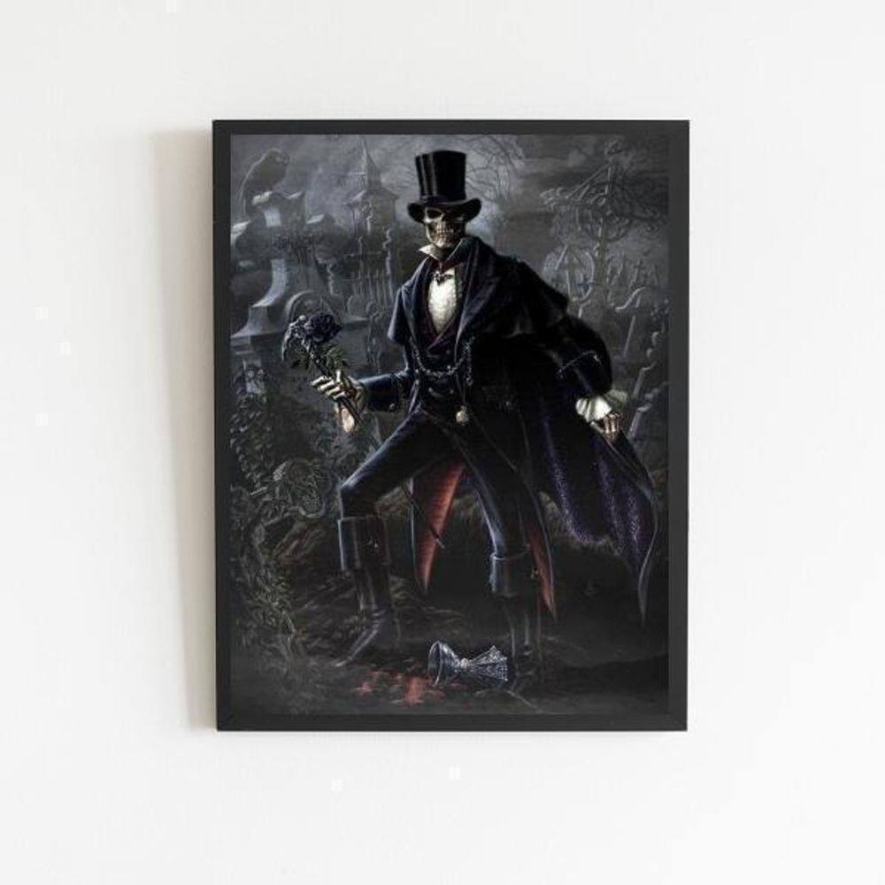 Quadro Umbanda Exú Caveira 45X34Cm Preta