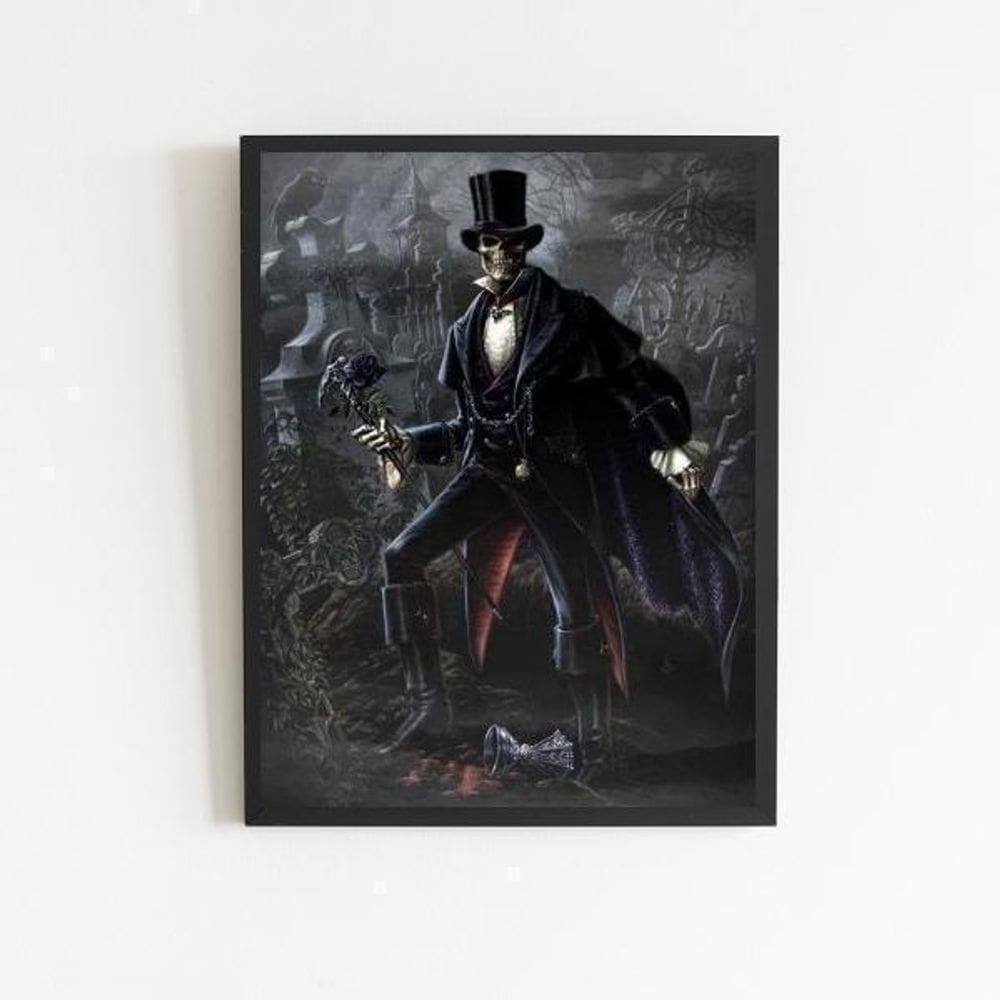 Quadro Umbanda Exú Caveira 45X34Cm Preta