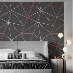 Papel De Parede Adesivo Zara Cinza Escuro E Rosê - 3,0M