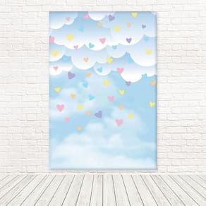 Painel Retangular Chuva De Amor Nuvens 1,5X2,2 Frt-3857