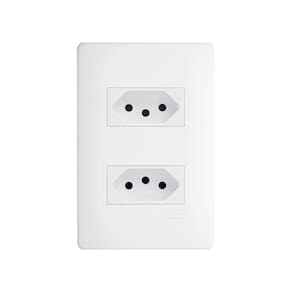 Tomada Dupla Fame Habitat 2p+t 10a Com Placa 4x2 Branca