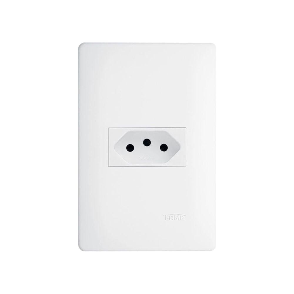 Tomada Fame Habitat 2p+t 10a Com Placa 4x2 Branca