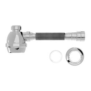 Sifão Sanfonado Extensível Blukit Com Copo 70cm Cromado Universal 031701