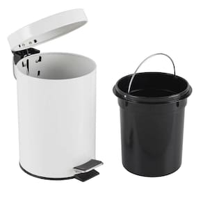 Lixeira Coleta Celetiva Branca Com Pedal Lixo 5 Litros Branca Banheiro Consultorio Cozinha