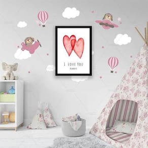 Quadro I Love You Always 24X18Cm - Com Vidro - Madeira Preta