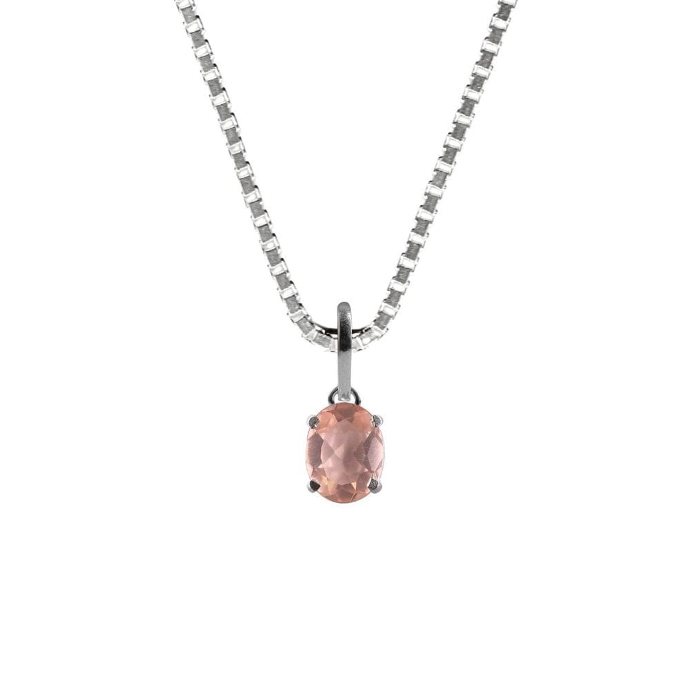 Colar Prata 925 Quartzo Rosa Natural Verdadeiro - P. Vecchio