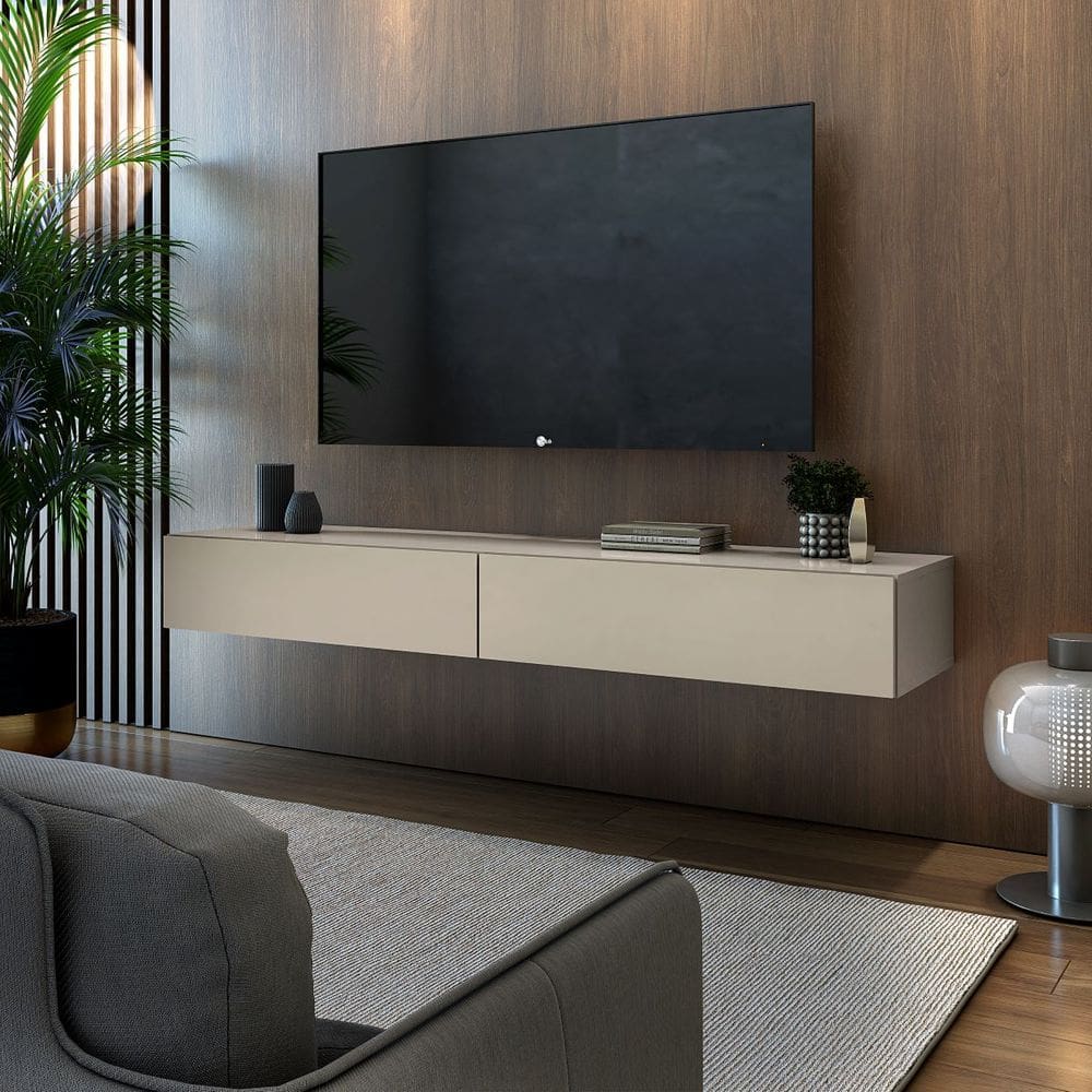 Rack Estante Estilo Bancada Para Sala Quarto C/2 Gavetas MDF Estilo Moderno