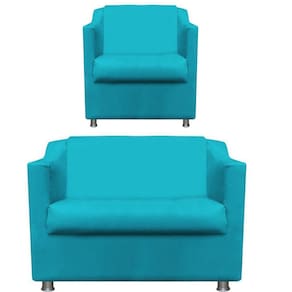 Namoradeira + Polt. Bia P/ Sala de Estar Consultório Clinica Hospital Recepção Suede Azul Tifany-Jminteriores