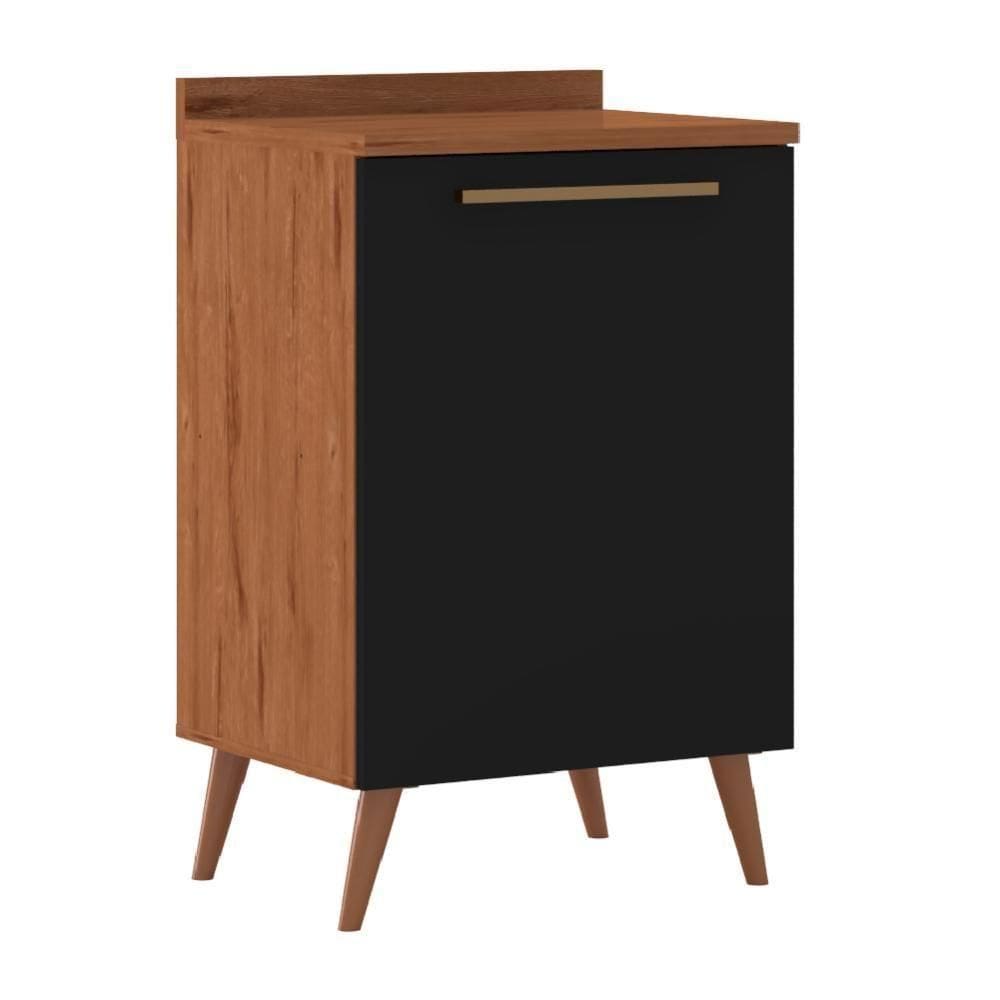 Balcão De Cozinha 1 Porta Com Tampo /Preto