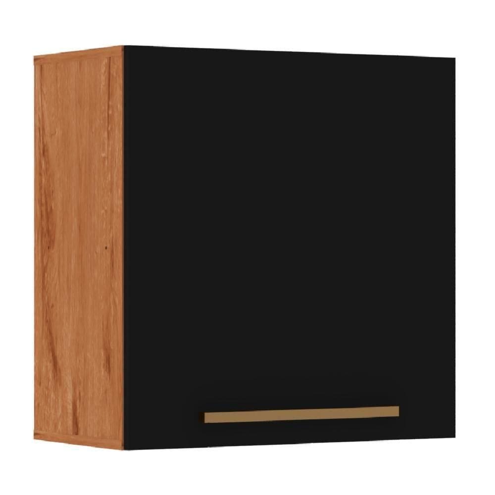 Armário Aéreo De Cozinha 1 Porta 0,59M / Preto Preto