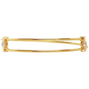 Bracelete Em Fio Com Pedra De Zirconia Folheado A Ouro 18K