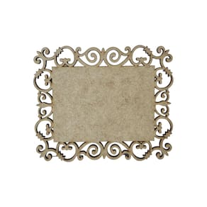 Placa Mdf Cru Artesanato Design Quadrado Arabesco Liso 35Cm