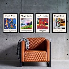 Kit 4 Quadros Vintage Posters Matisse Colorido 45X34Cm