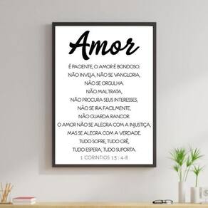 Quadro O Amor É Paciente 33X24Cm - Com Vidro