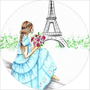 Painel Redondo 3D Sublimado Paris Frd-4401