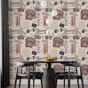 Papel De Parede Adesivo Londres Inglaterra Retro - 3,0M