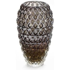 Vaso Em Cristal Murano Azul Com Ouro 24 K - São Marcos