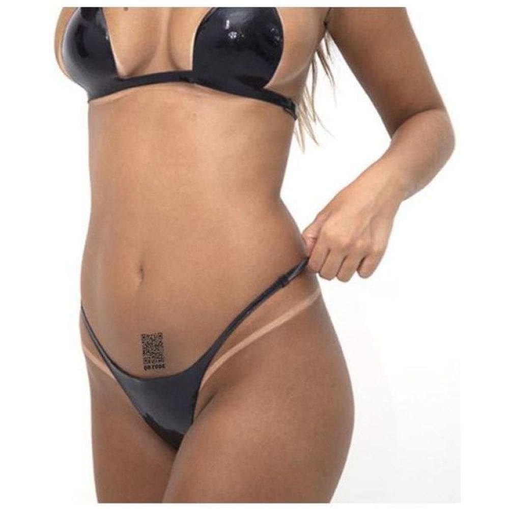 Tatuagem Temporária Sexy Mensagem Qr Code