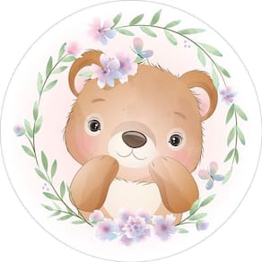 Painel Redondo Tecido Sublimado 3D Safari Baby Frd-5700