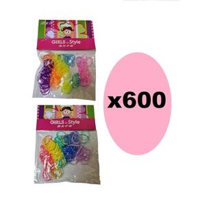600 Xuxinhas Elásticos De Silicone Colorida Com Bolinha