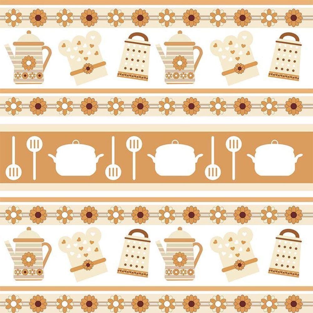 Kit 5 Rolos Papel De Parede Adesivo Flores Laranja 3,0M