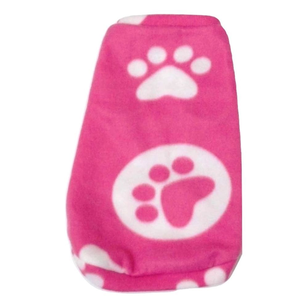 Roupa capa soft para cachorro rosa com patinhas tamanho M