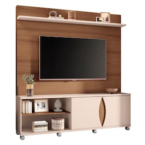 Estante Painel De 65 Pol 180cm Elux H01 Castanho-off White - Mpozenato