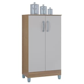 Armário Multiuso 60cm 2 Portas Tami P11 Castanho-off White - Mpozenato