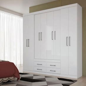 Guarda Roupa 8 Portas 4 Gavetas Nápoles Santos Andirá Branco