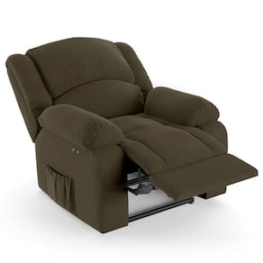 Poltrona Do Papai Reclinável Pietra Power Touch Fh9 Veludo Capuccino - Mpozenato