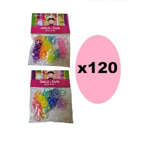 120 Xuxinhas Elásticos De Silicone Colorida Com Bolinha