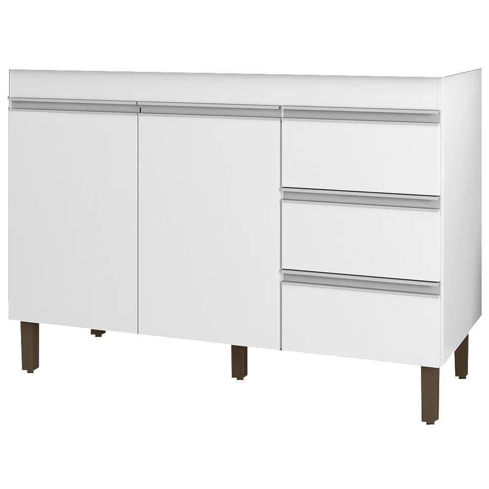 Balcão Gabinete Para Pia 120cm Sem Tampo 2 Portas Karen P14 Branco - Mpozenato
