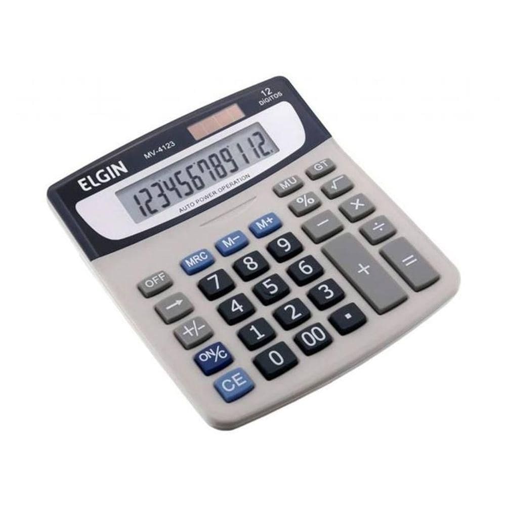 Calculadora Mesa Visor 12 Dig. Um Raiz Mv4123 Elgin