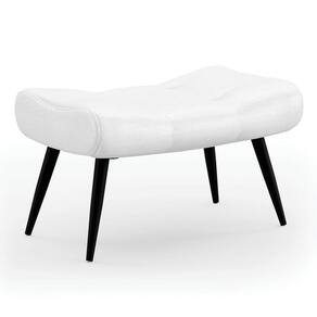 Puff Decorativo Para Sala De Estar Pés Palito Lord Facto Dunas Branco - Ibiza