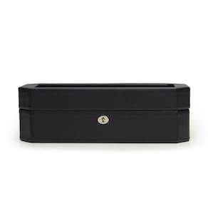 Caixa de relógio WOLF Windsor, 5 peças de couro vegano preto/roxo
