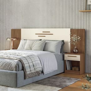 Cabeceira Casal 256cm 2 Gavetas Virgílio Estilo Mm Jatoba