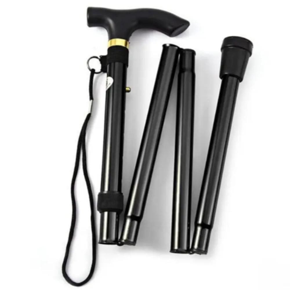 Bengala Idoso Dobravel Metal Regulagem Altura Cego Deficiente Bastao Caminhada Tipo T Adulto Retratil