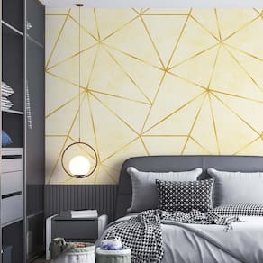 Papel De Parede Adesivo Zara Ouro Branco E Dourado - 3,0M