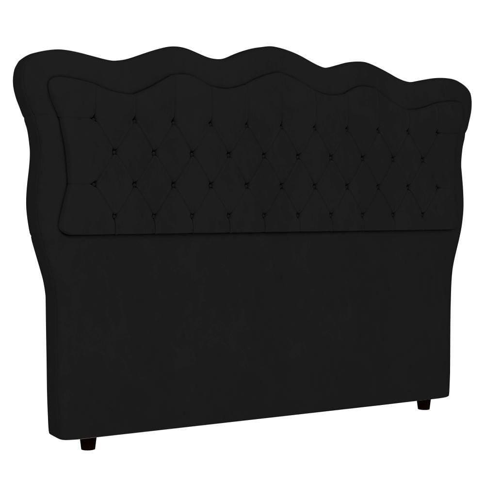 Cabeceira Casal Queen Cama 160cm Oregon I02 Veludo Preto - Mpozenato
