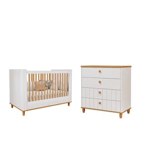 Berço e Cômoda Retro Cupcake Permobili MDF