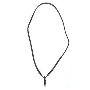 Colar Longo Masculino Armazem Rr Bijoux Couro Preto