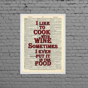Quadro I Like To Cook With Wine 45X34Cm - Com Vidro