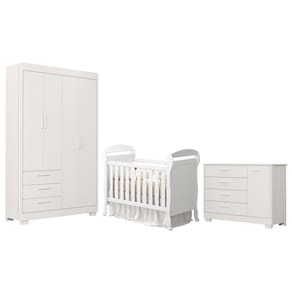 Dormitório Infantil Zaki Guarda Roupa, Cômoda e Berço Mini Cama Danny - Reller Móveis